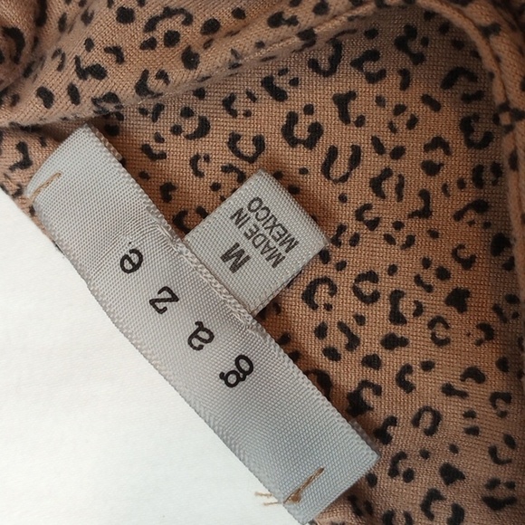 Gaze Womens Bodysuit Sz M Brown Leopard Fall Layering Base Autumn Halloween Soft - Picture 3 of 7